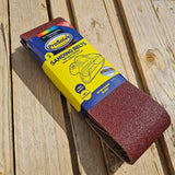 High-quality unpunched sanding belts with aluminum oxide abrasive for efficient sanding on wood, metals, and more. Features anti-clogging design and durable resin cloth backing for extended lifespan and reduced waste. Dry lubricant treatment enhances performance.