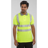 Saturn Yellow hi-vis polo shirt, Bird Eye fabric, retro-reflective tape, EN ISO20471 Class 2 compliant.