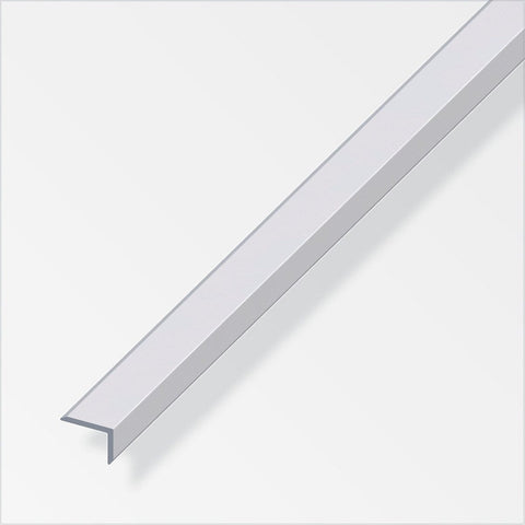 Anodised aluminium edge protector, 1m length. Ideal for wall edge protection, DIY projects, steps, or decking. Strong, robust, and easy to cut. Can be glued or screwed. L-shaped profile.