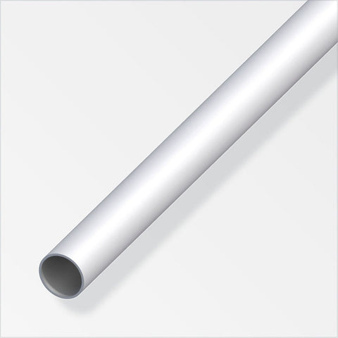 Versatile round aluminium bar, lightweight and easily cut for DIY projects. Ideal for repairs, crafting, and renovations. Anodised aluminium with silver appearance, 1m length. Perfect for various applications.