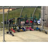 Galvanised kids scooter rack ideal for playground and school use