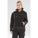 Medium Weight Outdoor Jacket, Water Repellent, Polyester Spandex Blend, Grey Black