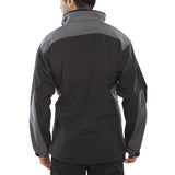 Softshell Two-tone Jacket with Front Pockets, Right Breast Pocket, Windproof