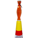 solar-panel-powered-LED-traffic-cone-light-topper-flashing-yellow-beacon-warning-marker-hazard-road-safety-caution-flasher-traffic-management-high-visibility-demarcation-signaling