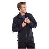 Navy Blue fleece jacket made from 280gms polyester with chunky zip front