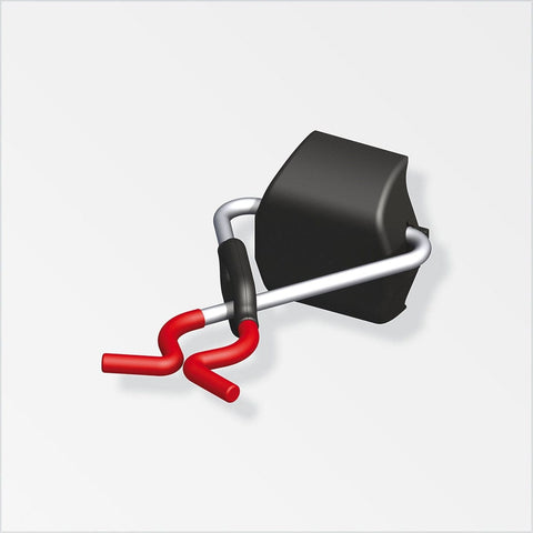 Incredibly Stable Hook with High Load Capacity for Coaxis Rail System: Red Rubberised Arms, Steel Construction, Integrated Retaining Spring. Suitable for Heavy Items, Strong Grab Feature, 15kg Max Load.