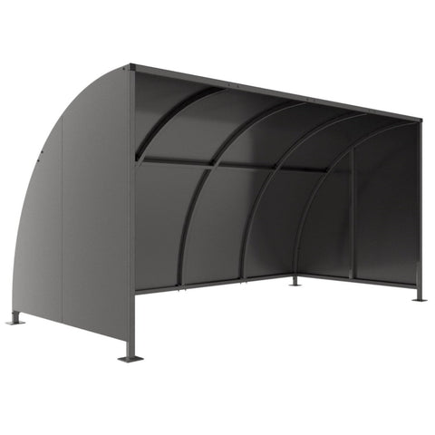 Stratford Cycle Shelter with Galvanised Curved Roof 1m - 5m Extension Bays