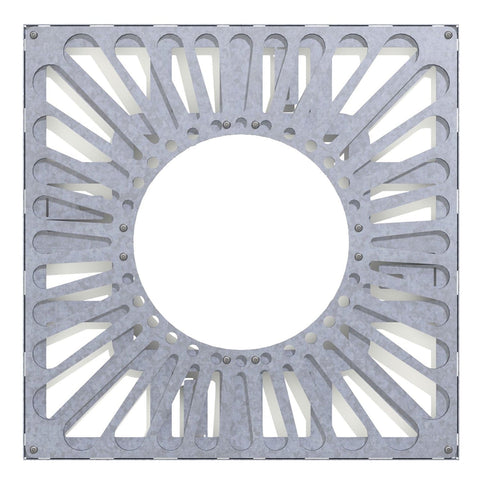 Tree Grille Galvanised Steel - Sunburst