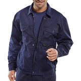 Professional Super Drivers Jacket in Navy Blue, Poly Cotton Blend, Zip Front with Stud Flap.