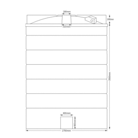 Non-Potable Cylindrical Storage Water Tank