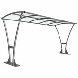 Galvanised steel Tatham cycle shelter 2m - 5m with clear roof.