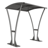 Free-standing Tatham cycle shelter, durable mild steel construction, galvanised roof.