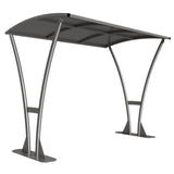 Cycle shelter with galvanised roof, 2m-5m, open-sided design.