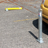 fb-fire-brigade-galvanised-stainless-steel-toplok-folding-parking-post-autopa-retractable-telescopic-bollard-security-bollards-traffic-management-removable-industrial-car-park-heavy-duty-urban-parking-lot-weather-resistant-durable-outdoor-integral-locks-lockable