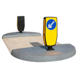 Durable one-piece rubber traffic islands, surface fixed in 30 minutes.