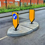 Cost-effective traffic islands, quick installation, no excavation needed.