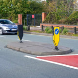 Rubber traffic islands for build-outs, pinch points, and pedestrian refuges.