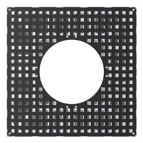 square galvanised steel tree grille with a circular