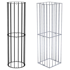 Two galvanised steel tree guards