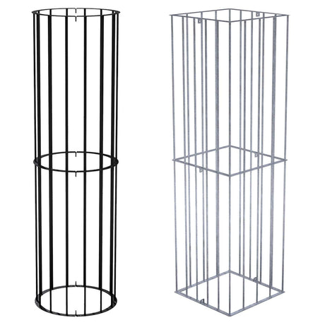 Two galvanised steel tree guards