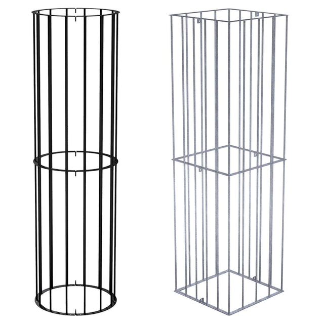 Two galvanised steel tree guards