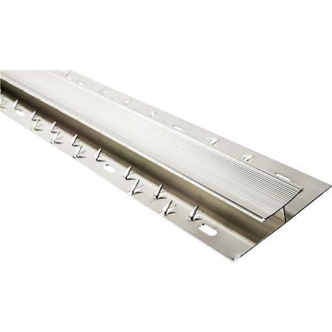 900mm Twin Grip floor trim: Seamless carpet joining solution. Simple installation with screws or nails. Aluminum construction, bright silver finish. Available in silver or gold for professional floor edging. Easy-to-install, pristine packaging.