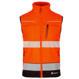 Two tone, EN ISO 20471 Class 2 compliant hi-vis rail bodywarmer