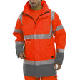 Two-tone Hi-vis Waterproof Traffic Jacket Red/grey