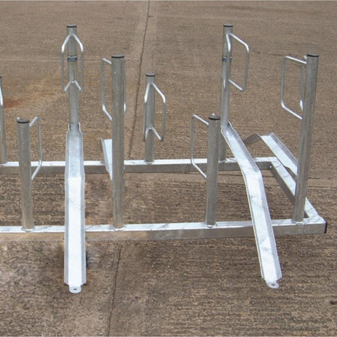 Type A Galvanised Steel Cycle Rack for high-density bike storage