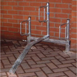 Durable Type B Cycle Rack, single-sided design, galvanised steel construction.