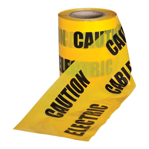 Highly Visible Yellow Underground Warning Tape | 150mm x 365m | CAUTION - ELECTRIC CABLE BELOW