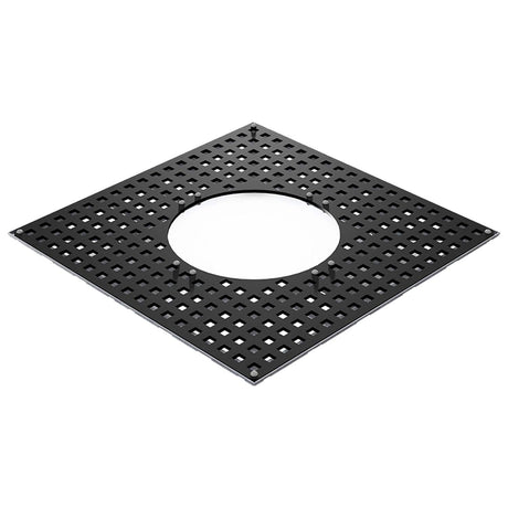 square galvanised steel tree grille with a circular