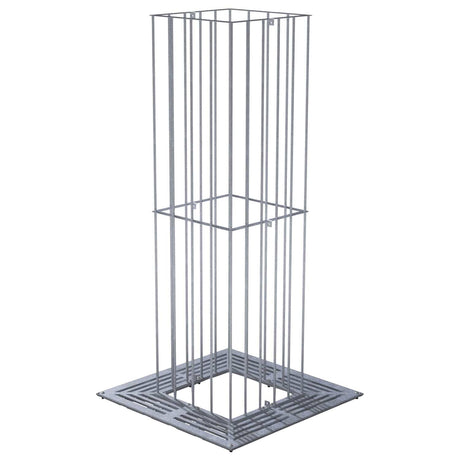 cuboid square galvanised steel tree grille with a circular