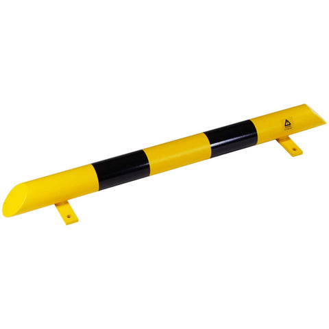 warehouse-safety-low-level-protection-rail-high-visibility-guardrails-industrial-barrier-edge-protection-guards-perimeter-wheel-stops-machinery-racking-yellow-black-galvanised-mild-steel-bolt-down-outdoor-indoor