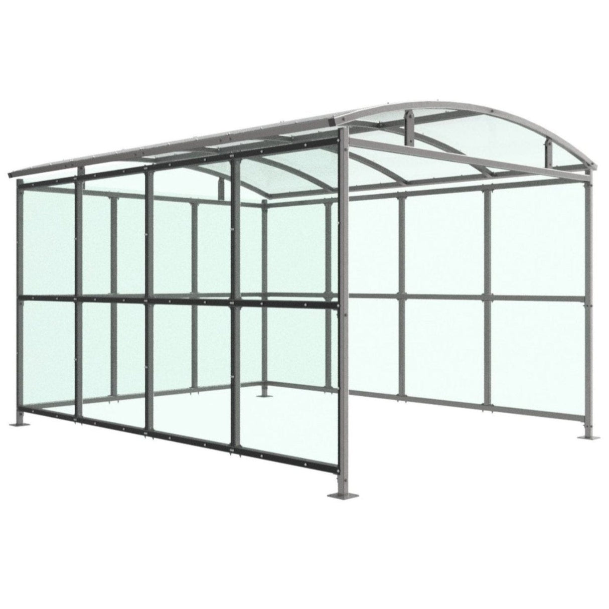 Watford Shelter with UV-stabilized PETG cladding, bolt-down installation