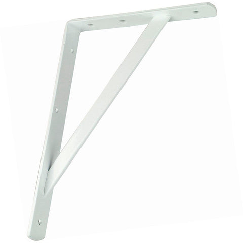 White Industrial Shelf Bracket with Diagonal Support Strut | Strong Steel Construction | Ideal for Heavy Loads | Suitable for Commercial & Domestic Use