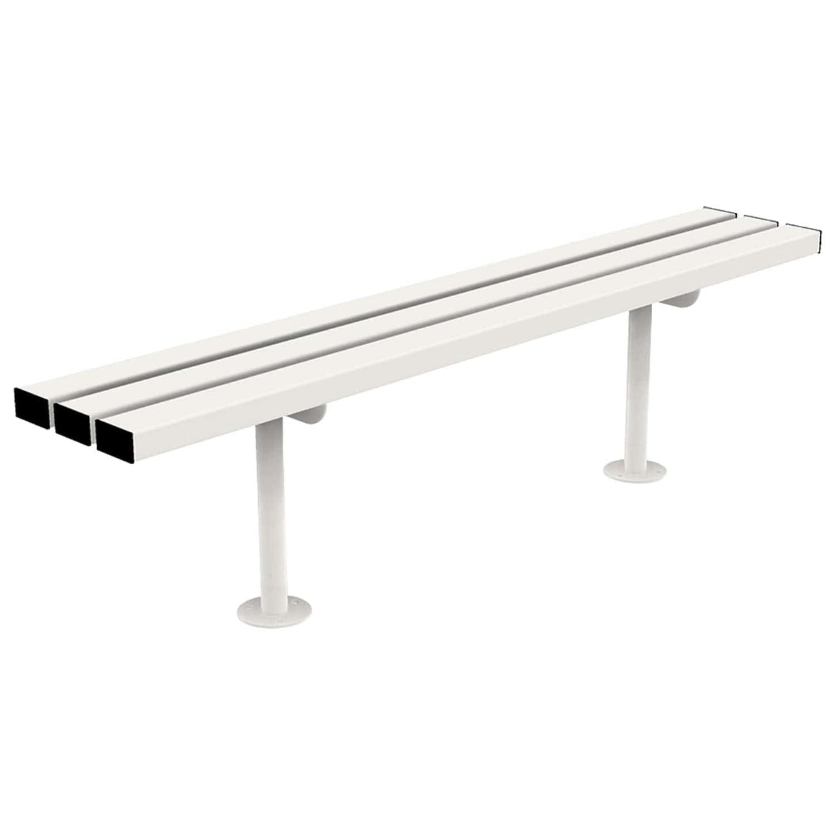 triton-perch-backless-bench-seat-picnic-table-autopa-steel-metal-garden-outdoor-seating-commercial-industrial-park-schools-powder-coated-heavy-duty-weather-resistant-bolt-down-fixed-shopping-centres-flanged
