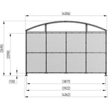 Wilson waiting-trolley shelter with clear PETG cladding and curved roof