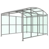 Wilson trolley shelter, PETG cladding, 4m width, side-to-side curved roof