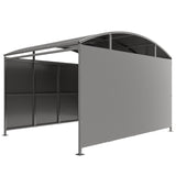 Adjustable length Wilson shelter with side-to-side curved roof