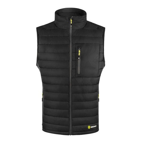 Front view of Workwear Padded Bodywarmer - Black/Grey