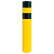 Black Bull XXL heavy duty steel bollard, 273mm diameter, side view on a bolt-down base plate