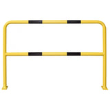 yellow-black-high-visibility-hoop-guard-heavy-duty-indoor-outdoor-use-industrial-warehouses-depots-factories-safety-commercial-steel-powder-coated-distribution-forklift-damage-pallet-racking-impact-protection-galvanised-powder-coated-steel