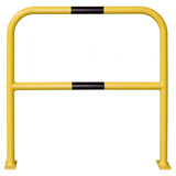 yellow-black-high-visibility-hoop-guard-heavy-duty-indoor-outdoor-use-industrial-warehouses-depots-factories-safety-commercial-steel-powder-coated-distribution-forklift-damage-pallet-racking-impact-protection-galvanised-powder-coated-steel