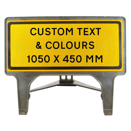 1050-X-450-Custom-Text-Melba-Swintex-Plastic-Q-Sign-in-yellow-and-black-for-Constrction-Traffic-Management-road-and-utility-works2