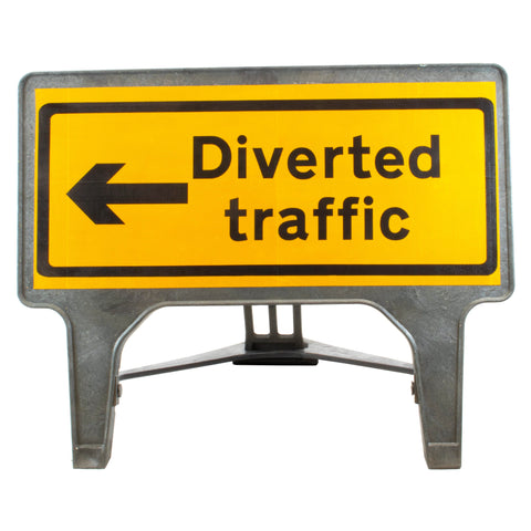 Diverted Traffic Left 1050x450mm Road Sign 2703b