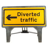 Diverted Traffic Left 1050x450mm Road Sign 2703b