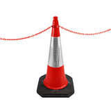 Cone Chain Barrier Kit Road cones Chain holders Chains Traffic control equipment Safety barriers Crowd control barriers Road safety products Construction site equipment Barrier systems 1 Meter