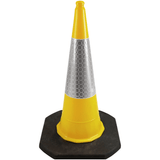 Yellow 1 Metre 2-Piece Traffic Cone