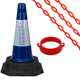 Cone Chain Barrier Kit Road cones Chain holders Chains Traffic control equipment Safety barriers Crowd control barriers Road safety products Construction site equipment Barrier systems
